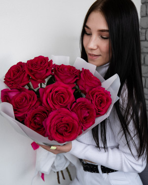 Букет из 11 розовых роз